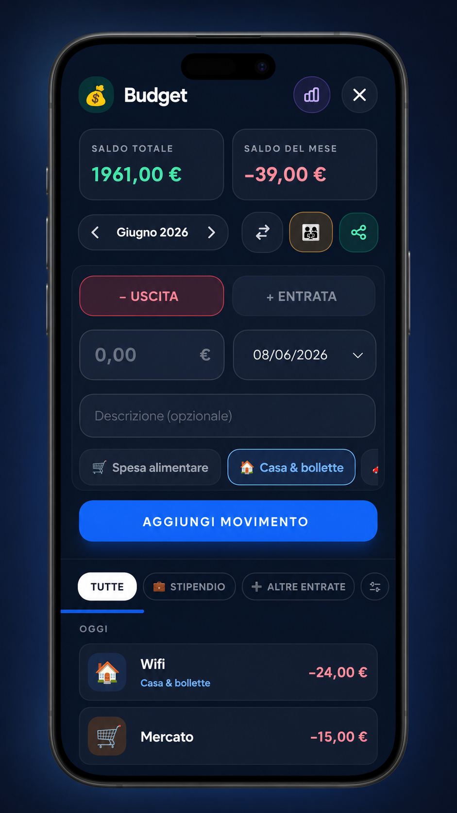 Bianca — budget e spese condivise